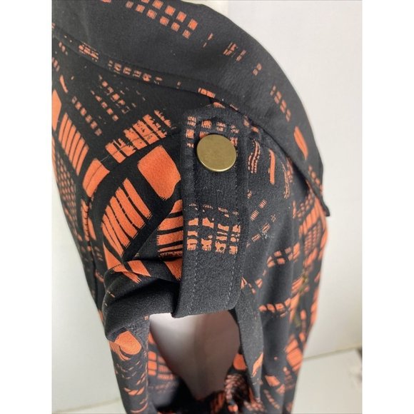 City Chic Size M Women's Tunic Dress Black Orange Geometric Zip up - Picture 8 of 9